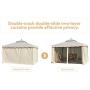 Erommy 10’ x 12’ Outdoor Canopy Gazebo Double Roof Patio Gazebo Steel Frame with Netting and Shade Curtains for Garden,Patio,Party Canopy-Cream