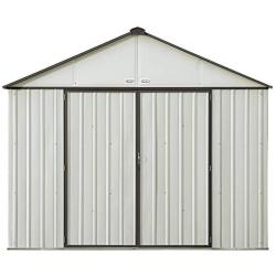 Arrow 10 x 8 EZEE Shed Cream with Charcoal Trim Extra High Gable Steel Storage Shed