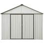 Arrow 10 x 8 EZEE Shed Cream with Charcoal Trim Extra High Gable Steel Storage Shed