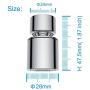 Waternymph NSF Certified Dual-function 2-Flow Kitchen Sink Aerator, 360-Degree Swivel Faucet Aerator Dual Sprayer, with Gasket Faucet Replacement Part - 55/64 Inch-27UNS Female Thread - Chrome- Swivel