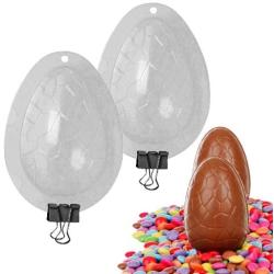 2 Sets Large Acrylic Hard Breakable Easter Chocolate Egg Molds Reusable Dinosaur Egg Mold Soap Mold to Make Breakable Chocolate Eggs (Acrylic)