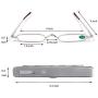 REAVEE 2 Pack Metal Slim Reading Glasses Spring Hinge Readers for Women Men Small Mini Portable Readers with Pen Clip Case +1.5