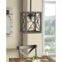 Zeyu 1-Light Farmhouse Pendant Light, Vintage Cage Hanging Light with Clear Glass Shade in Wood and Black Finish, 011-1 WF/BK