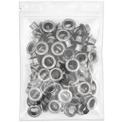 CRAFTMEMORE 1/4'' Hole Size 100 Sets Gunmetal Black Metal Grommets Eyelets with Washers for Bead Cores, Clothes, Leather, Canvas (Gunmetal, 100 Pack)