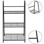 DOEWORKS 3 Tier Metal Plant Stand, Ladder-Shaped Storage Rack Stand Shelf,Shoe Organizer, Utility Storage for Indoor Outdoor Use, Black
