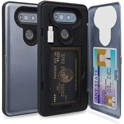 TORU CX PRO Compatible with LG V20 Case - Protective Dual Layer Wallet with Hidden Card Holder + ID Card Slot Hard Cover, Strap & USB Adapter - Orchid Gray