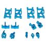 Ctzrzyt for 1:14 144001 RC Car Upgrade Parts Metal Steering Swing Arm Base C Rear Hub Seat Servo Pull Rod,Blue