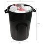 United Solutions TI0065 32 Gallon Outdoor Waste Garbage Bin, 6 Pack, Easy to Carry Pass-Through Handles & Attachable Click Lock Lid, Black, 32 Gal