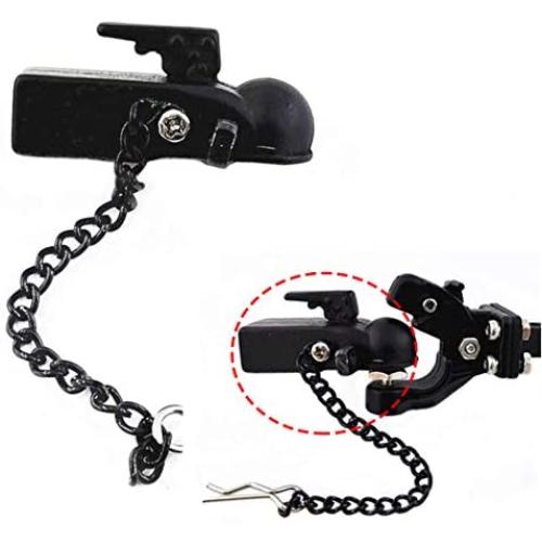 ShareGoo Metal Hitch Trailer Hook Ball Buckle Simulation Link Component for Traxxas TRX-4 90046 90047 SCX10 1/10 RC Crawler Car,Black