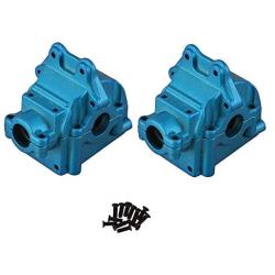 SONPP 2Pcs Metal Wave Box Gear Box Upper and Lower Cover 144001-1254 for 1/14 144001 RC Car Spare Parts,Blue