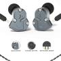 RevoNext QT3S in Ear Monitor, Noise Isolating Wired Headphones Quad Driver in Ear Earbuds 2DD+2BA Metal Shell HiFi Bass Headphones with 0.78mm 2 Pins Detachable Cable(Gray mic)