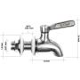 X-Chef Beverage Dispenser Spigot Replacement, Stainless Steel Metal Spigot for Glass Jar &amp; Drink Dispenser, Set of 2