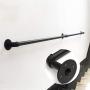 Wall Handrail 10ft Section for Stairs Steps -Dark Iron-Easy Install for Outdoor Indoor Stairs Porch Deck Hand Rail (Black)