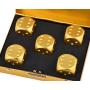 DS. DISTINCTIVE STYLE Aluminum Alloy Dice 5 Pieces 16mm Portable Metal Dices with Case 6 Sided Dice for Drinking Party Game - Golden