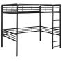 DHP Full Metal Loft Bed with Ladder, Space-Saving Design, Black