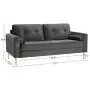 VASAGLE Sofa, Couch for Living Room, Velvet Surface, for Apartment, Small Space, Solid Wood Frame, Metal Legs, Easy Assembly, Mid-Century Modern Design, 71.3 x 32.3 x 33.9 Inches, Gray ULCS002G01 VASAGLE Sofa, Couch for Living Room, Velvet Surface, for Apartment, Small Space, Solid Wood Frame, Metal Legs, Easy Assembly, Mid-Century Modern Design, 71.3 x 32.3 x 33.9 Inches, Gray ULCS002G01
