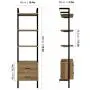 HOMECHO Ladder Bookshelf, 4-Tier Ladder Bookcase with 2 Fabric Drawers, Tall Display Shelves Storage Cabinet for Home Office, Wood and Metal Frame, Brown