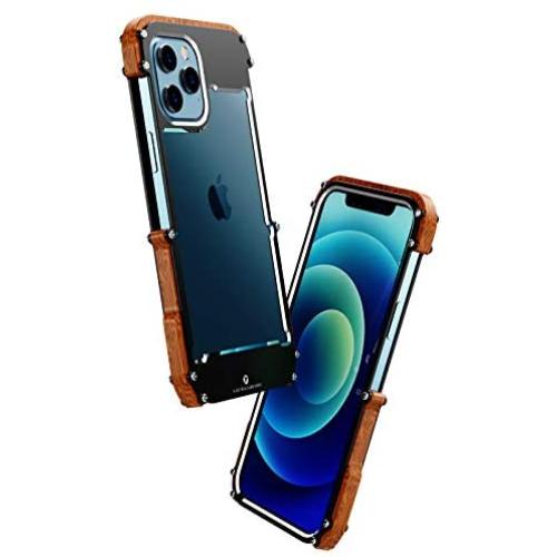 Kowauri Case for iPhone 12 Mini,Drop Protection Aluminum Metal Wood Bumper Frame Cover Shockproof Dropproof Protective Case for iPhone 12 Mini 5.4'' 2020 (5.4 inch)