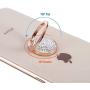 Cell Phone Finger Ring Holder, GREATQIQI Bling Crystals Phone Kickstand, 360° Rotation Metal Ring Grip Stand for Phones and Tablets (Gold)
