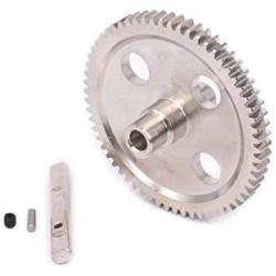 RC Metal Steel Differential Center Gear 62T CNC Machined 0015 for 1/12 Wltoys 12428 12628 12423 Short Course Buggy Off-Road Car Upgrades Parts (Silver)