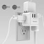 Multi Plug Outlet, Outlet expanders, POWSAV USB Wall Charger with 3 USB Ports(Smart 3.0A Total) and 3-Outlet Extender with 3 Way Splitter, No Surge Protector for Cruise Ship, Home, Office, ETL Listed