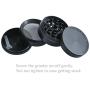 Golden Bell 4 Piece 2'' Spice Herb Grinder - Color:Black