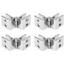 WEIJ Bilateral 180 Degree Glass Door Cupboard Showcase Cabinet Clamp Glass Hinge Replacement Parts, Pack of 4 WEIJ Bilateral 180 Degree Glass Door Cupboard Showcase Cabinet Clamp Glass Hinge Replacement Parts, Pack of 4