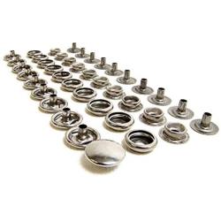 Snap Fasteners 100% Stainless Steel Boat Marine Canvas Upholstery Snaps Cap - Socket - Stud - Eyelet All Four Parts (20 of Each Piece)