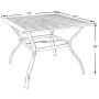 PHI VILLA 37 Inch Outdoor Dining Table Metal Steel Slat Patio with 1.57'' Umbrella Hole, Brown