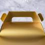 50-Pack Gable Metallic Gold Candy Treat Boxes,Small Goodie Gift Boxes for Wedding and Birthday Party Favors Box 6.2 x 3.5 x 3.5 inch