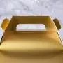 50-Pack Gable Metallic Gold Candy Treat Boxes,Small Goodie Gift Boxes for Wedding and Birthday Party Favors Box 6.2 x 3.5 x 3.5 inch