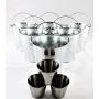 THORIUM 6 Piece Galvanized Mini 4'' x 4'' x 3'' Metal Buckets, Silver Tinplate Serving Pails for Herbs, Flowers, Candy, Even Decor, Party Favours Complete with 3 Sauce Ramekins