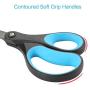 LIVINGO 2 Pack 8'' Titanium Non-Stick Scissors, Professional Stainless Steel Comfort Soft Grip, All-Purpose, Straight Office Craft Scissors for DIY(Blue/Black)