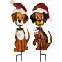 Gift Boutique Christmas Yard Stakes - Outdoor Garden Decorations - Set of 2 30'' Metal Bobble-Head Dog Holiday Decoration Gift Boutique Christmas Yard Stakes - Outdoor Garden Decorations - Set of 2 30'' Metal Bobble-Head Dog Holiday Decoration