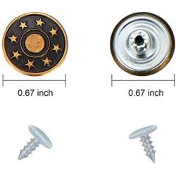 Hestya 40 Sets Jeans Buttons Metal Button Snap Buttons Replacement Kit with Rivets and Plastic Storage Box (Bronze)