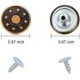 Hestya 40 Sets Jeans Buttons Metal Button Snap Buttons Replacement Kit with Rivets and Plastic Storage Box (Bronze)