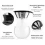 Bodum 11571-109 Pour Over Coffee Maker with Permanent Filter, Glass, 34 Ounce, 1 Liter, Cork Band Bodum 11571-109 Pour Over Coffee Maker with Permanent Filter, Glass, 34 Ounce, 1 Liter, Cork Band