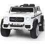 Costzon Ride on Car, Licensed Mercedes-Benz Maybach G650S, 12V Battery Powered Toy w/ 2 Motors, 2.4G Remote Control, 3 Speeds, Lights, Horn, Music, Truck, Electric Vehicle for Kids (White)