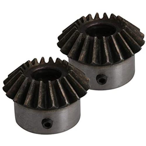 CNBTR 2PCS 45# Steel 2 Modulus 20 Teeth 14mm Hole Dia 90 Degrees Tapered Bevel Gear Wheel