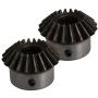 CNBTR 2PCS 45# Steel 2 Modulus 20 Teeth 14mm Hole Dia 90 Degrees Tapered Bevel Gear Wheel