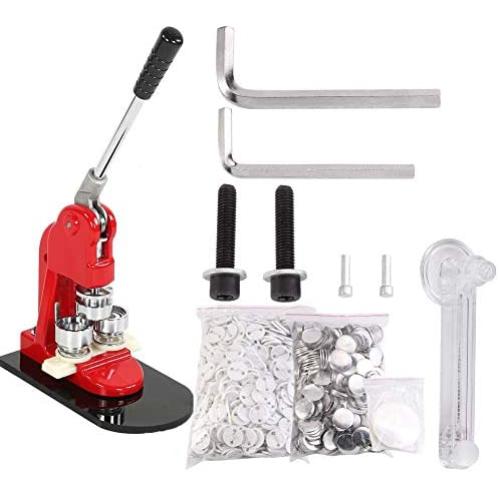 Button Maker, 1/1.25/2.3 inch 2.5/3.2/5.8cm Badge Punch Press Maker with 1000 Circle Button Parts for DIY … (1.25 inch 3.2cm)