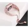 Secbolt Bling Metal Bands Compatible with Apple Watch Band 38mm 40mm iwatch SE Series 6/5/4/3/2/1, Dressy Jewelry Diamond Cuff Bracelet Bangle Wristband Women, Rose Gold