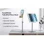 Sturdy Cell Phone Stand & Tablet Holder - Adjustable Height- Angle Metal iPhone Holder for Desk & Kitchen- Strong Alloy for All Devices- Tablet iPad Stands and Holders iPad Stand iPhone Stand
