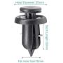 Lantee 20 Pcs 10mm Bumper & Splash Shield Push-Type Retainer Clips with Metal Insert for Honda 91506-S9A-003