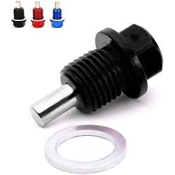 Magnetic Oil Drain Plug Magnetic Sump Drain Nut Oil Drain Bolt(M12x1.25,Black)