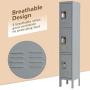 INVIE Metal Locker for School Steel Storage Cabinet for Employees Home Office Gym and Lobby Lounge with 3 Door 3 Tier Gray