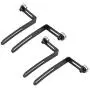 Dilwe RC Car Shell Body Mount L-Bracket, 4Pcs Metal Shell Body Mount L-Bracket with Magnet for Axial SCX10 1/10 Scale RC Crawler Black RC Accessory