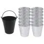 Replacement for Oklahoma Joes 9518545P06 Smoker Grease Drip Bucket,Black Metal Pail with 12 Pack Aluminum Grill Bucket Liner/Drip Insert Replacement for Oklahoma Joes 9518545P06 Smoker Grease Drip Bucket,Black Metal Pail with 12 Pack Aluminum Grill Bucket Liner/Drip Insert