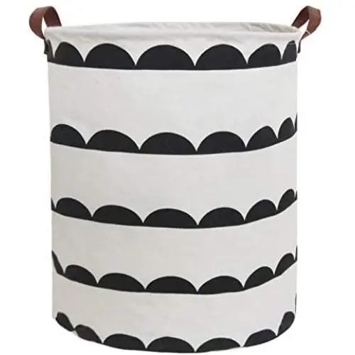 HIYAGON Large Sized Canvas Storage Baskets with Handle,Collapsible & Convenient Home Organizer Containers for Kids Toys,Baby Clothing(semi-Circle) HIYAGON Large Sized Canvas Storage Baskets with Handle,Collapsible & Convenient Home Organizer Containers for Kids Toys,Baby Clothing(semi-Circle)