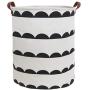 HIYAGON Large Sized Canvas Storage Baskets with Handle,Collapsible & Convenient Home Organizer Containers for Kids Toys,Baby Clothing(semi-Circle)